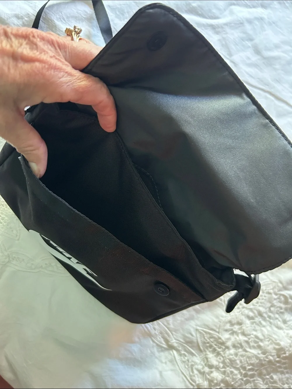 Nike Black Crossbody Shoulder Bag with White Logo